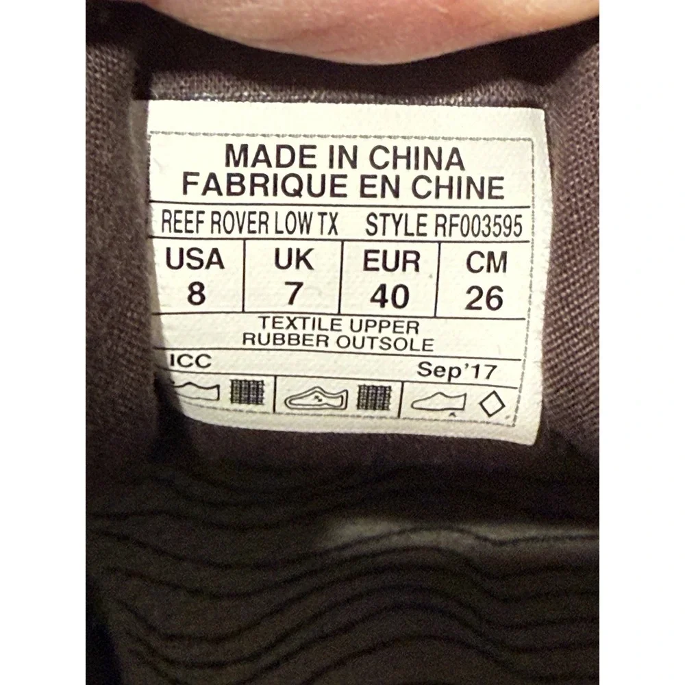 REEF MEN'S ROVER LOW TX SHOE Beach Comfort Canvas Brown sz 8 Shoes Lightweight
